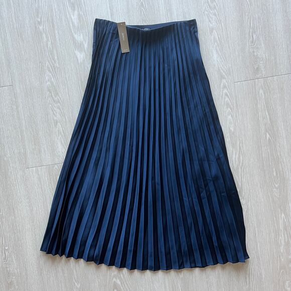 J Crew Gwyneth Pleated Slip Skirt XXS Navy Blue - Picture 1 of 10